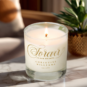 "Forever in our Hearts" Memorial, Name, Quote Scented Candle