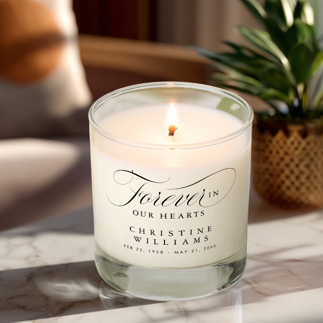 "Forever in our Hearts" Memorial Name Scented Candle ("Forever in our Hearts" Memorial, Name, Quote Scented Candle)