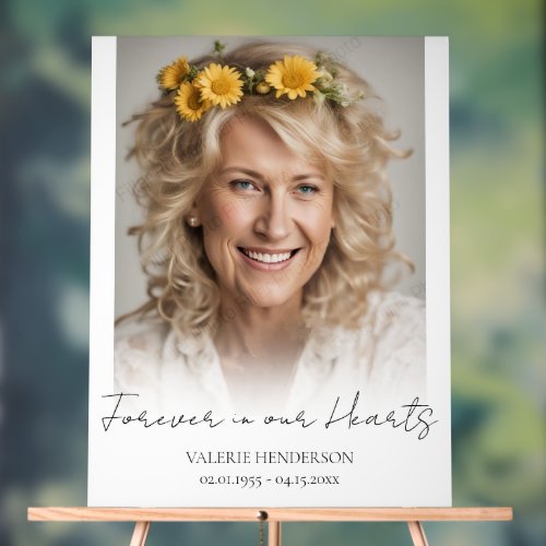 Forever in our Hearts Memorial Photo  Acrylic Sign