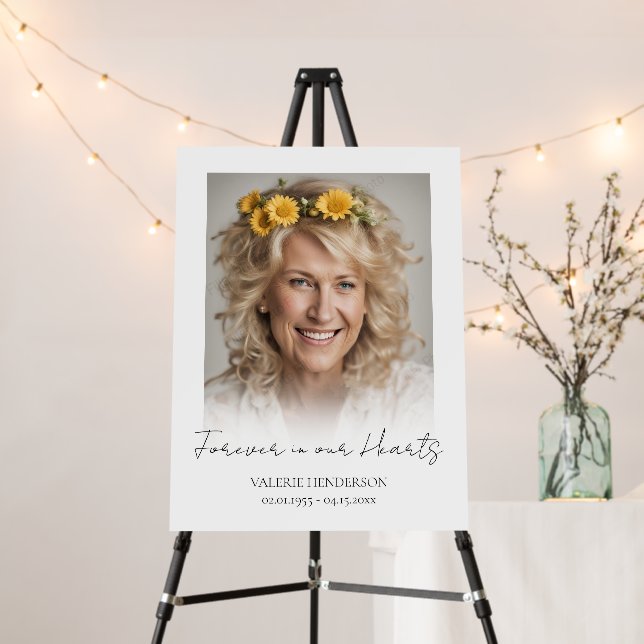 Forever in our Hearts Memorial Photo  Foam Board (In Situ (Stand))