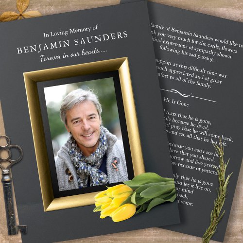 Forever In Our Hearts Memorial Photo Funeral Card