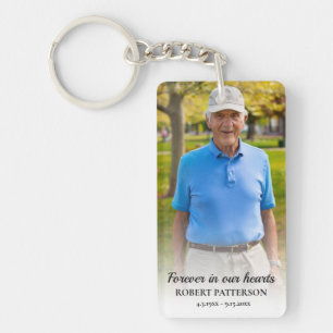 Forever in Our Hearts Memorial Photo Keepsake Keychain