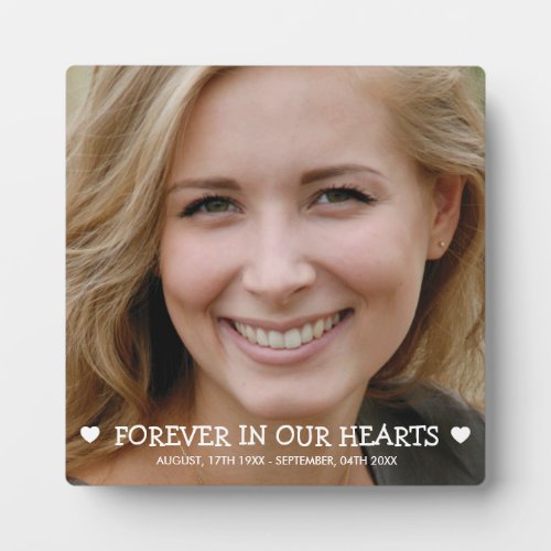 Forever in Our Hearts  Memorial Photo Plaque