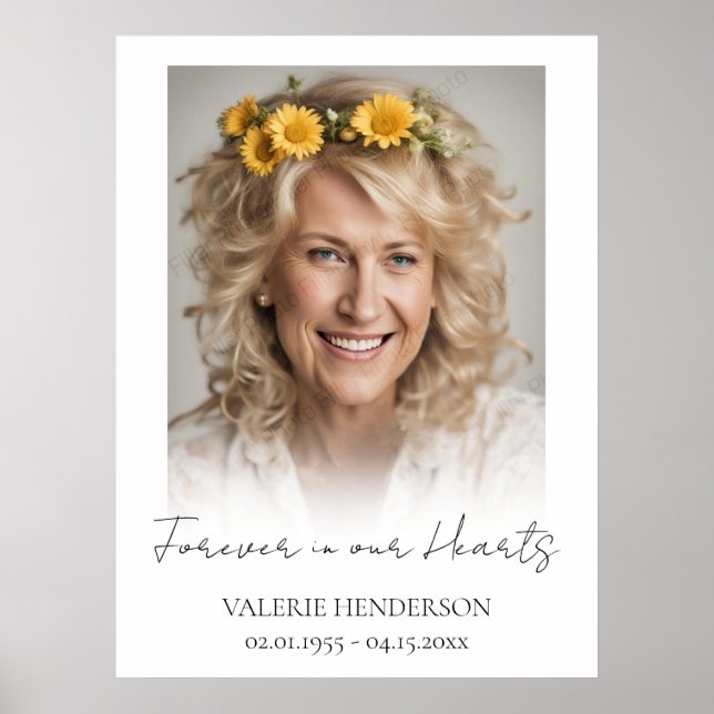 Forever in our Hearts Memorial Photo  Poster (Front)