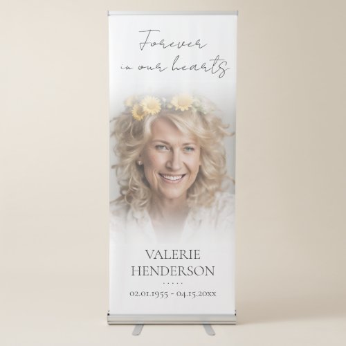 Forever in our Hearts Memorial Photo  Retractable Banner