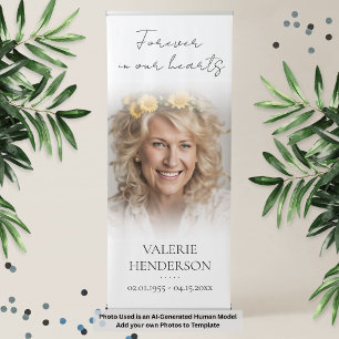 Forever in our Hearts Memorial Photo Retractable Banner