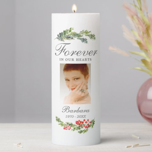 Forever in Our Hearts Memorial Pillar Candle