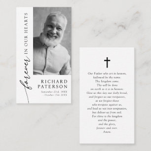 Forever in Our Hearts Memorial Prayer Card