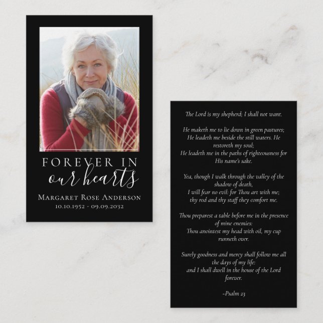 Forever in Our Hearts Memorial Prayer Card (Front/Back)