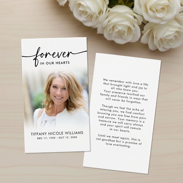 Forever in Our Hearts Memorial Remembrance Cards (Creator Uploaded)