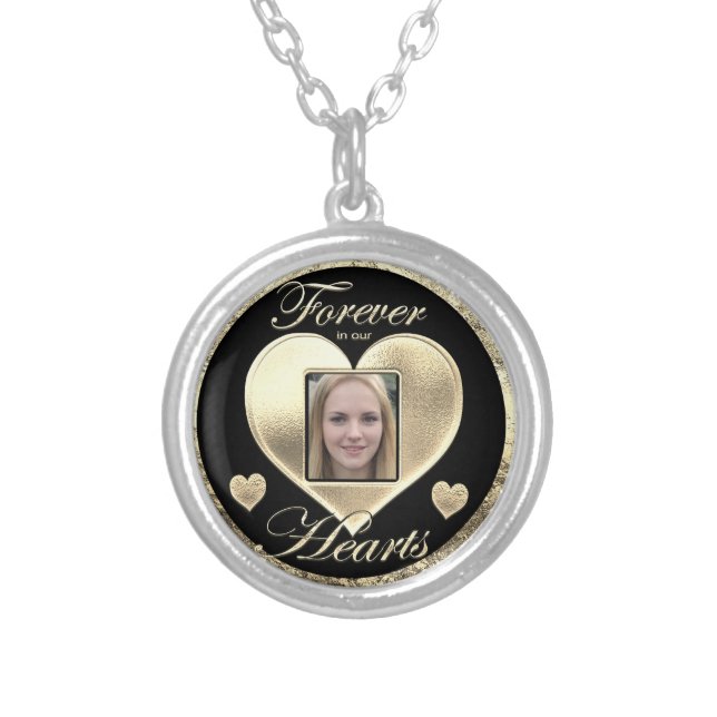 Forever in our Hearts Memorial Silver Plated Necklace (Front)