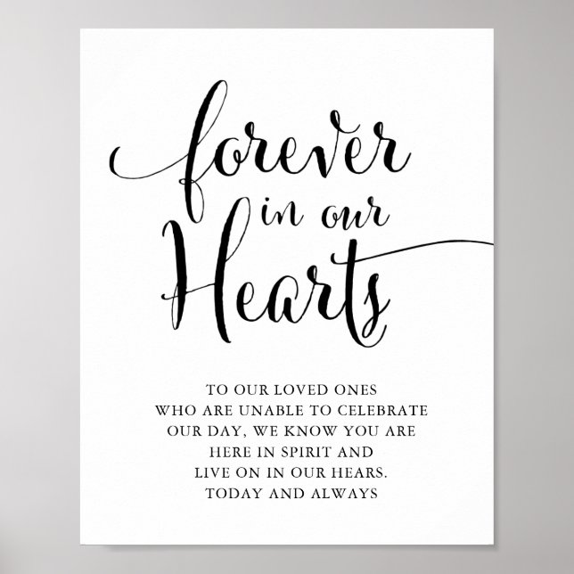 Forever in our hearts memorial wedding sign (Front)