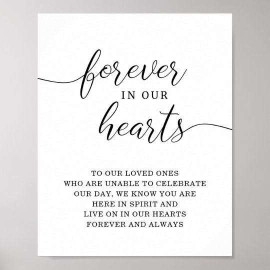 Forever In Our Hearts Memorial Wedding Sign