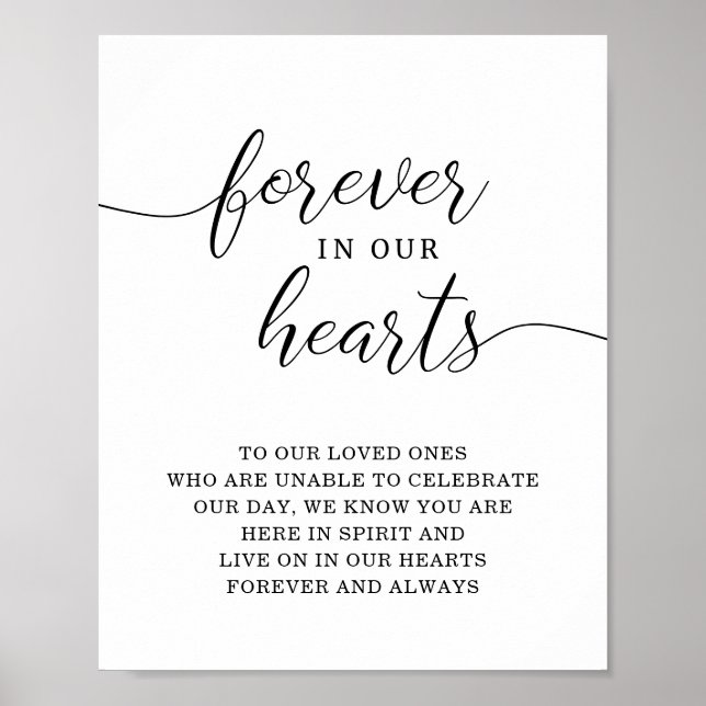 Forever in our hearts memorial wedding sign (Front)
