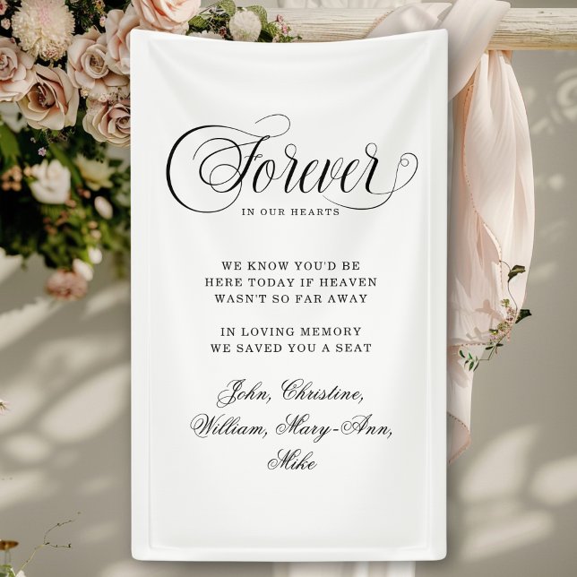 Forever In Our Hearts- Memorial White Banner (Forever In Our Hearts- Memorial White Banner)