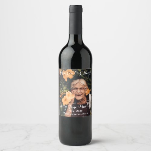 Forever in Our Hearts Memorial Wine Bottle Labels