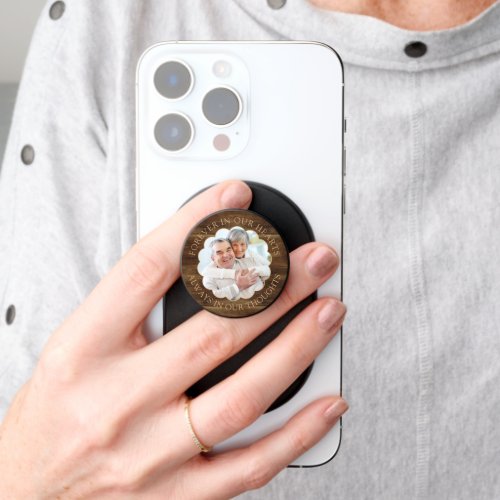 Forever in our hearts memory of grandparents photo PopSocket