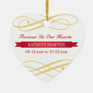 Forever In Our Hearts memory of memorial custom Ceramic Ornament