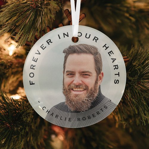 Forever in our Hearts Modern Overlay Photo  Glass 