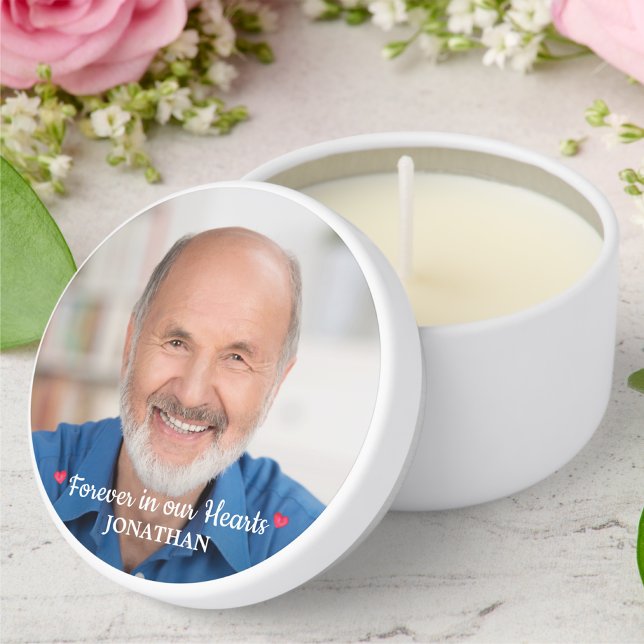 Forever In Our Hearts Modern Remembrance Memorial Mini Candle Favors (Creator Uploaded)