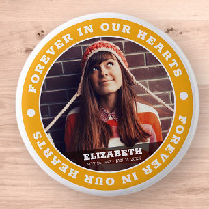 Forever in our Hearts Modern Simple Custom Photo Button
