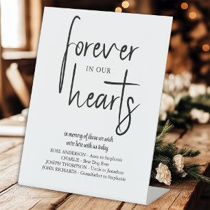 Forever in our Hearts Modern Wedding Memorial Pedestal Sign