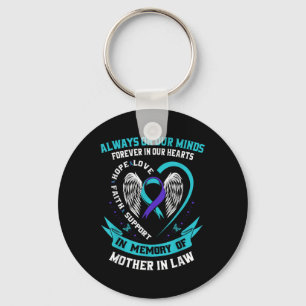 Forever In Our Hearts Mother In Law Suicide Awaren Keychain
