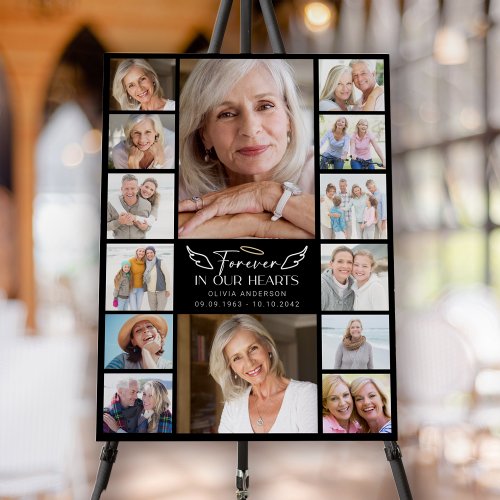 Forever in Our Hearts Multi Photo Collage Memorial Foam Board