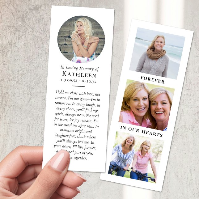 Forever in Our Hearts Multi Photo Funeral Bookmarks (Creator Uploaded)