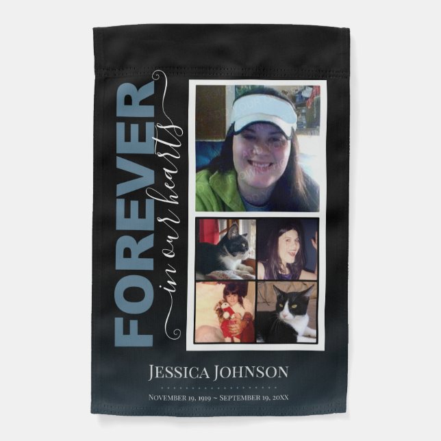 Forever in Our Hearts Multi Photo Garden Flag (Front)