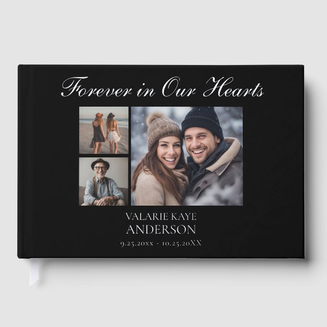 Forever in Our Hearts Multiple Photos Foil Guest Book (Front)