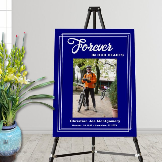 Forever in our Hearts Navy Blue photo Foam Board (Creator Uploaded)