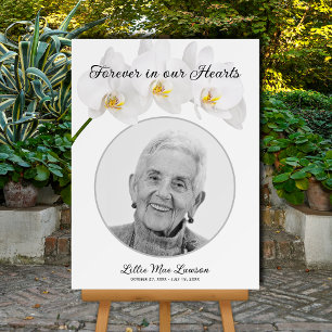 Forever in our Hearts Orchid Funeral Memorial Foam Board