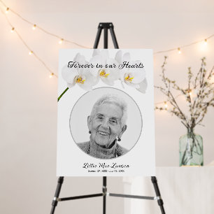 Forever in our Hearts Orchid Funeral Memorial Foam Board
