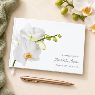 Forever in our Hearts Orchid Funeral Memorial Guest Book