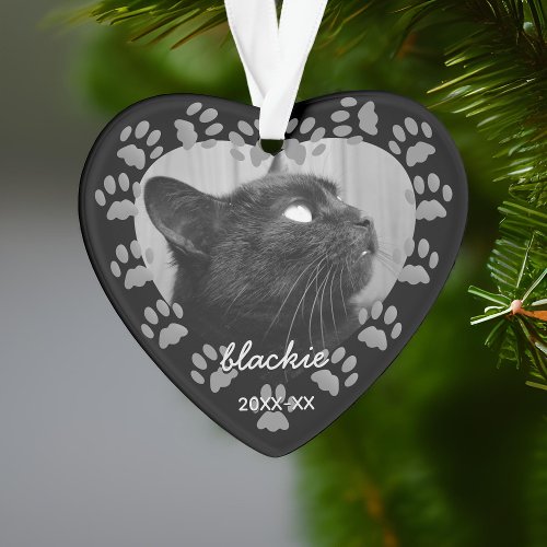 Forever in our Hearts Paw Print Memorial Ornament