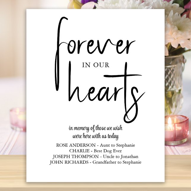 Forever in our Hearts Personalize Wedding Memorial Poster (Creator Uploaded)