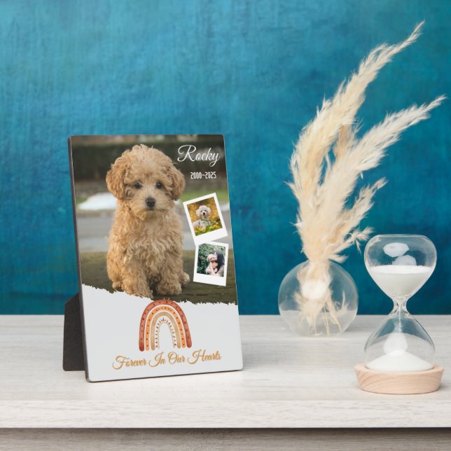 Forever in Our Hearts Personalized Dog Memorial  Plaque (Side)