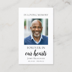 Forever in our hearts personalized funeral card