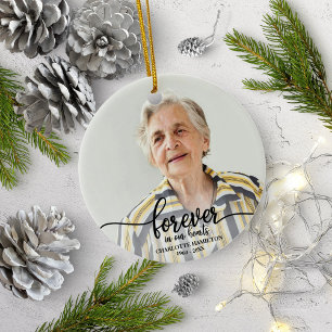 Forever In Our Hearts Personalized Photo Memorial Ceramic Ornament