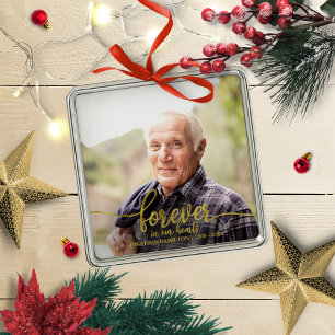 Forever In Our Hearts Personalized Photo Memorial Metal Ornament