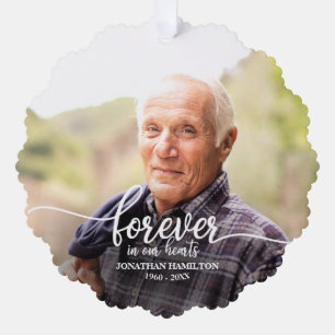 Forever In Our Hearts Personalized Photo Memorial Ornament Card