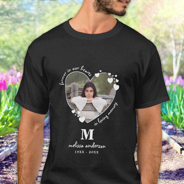 Forever In Our Hearts Personalized Photo Memorial T-Shirt (Creator Uploaded)