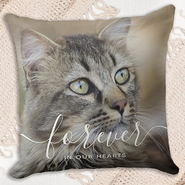 Forever in our Hearts Pet Cat Memorial Throw Pillow (Creator Uploaded)