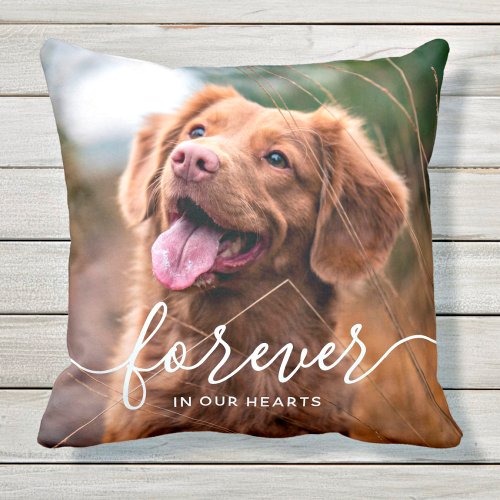 Forever in our Hearts Pet Dog Memorial Throw Pillow