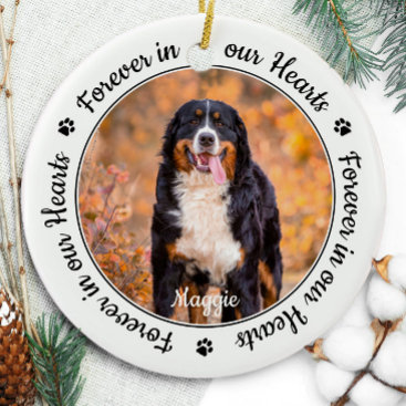 Forever in our Hearts Pet Loss Gift Dog Memorial Ceramic Ornament