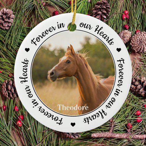 Forever in our Hearts Pet Loss Gift Horse Memorial Ceramic Ornament