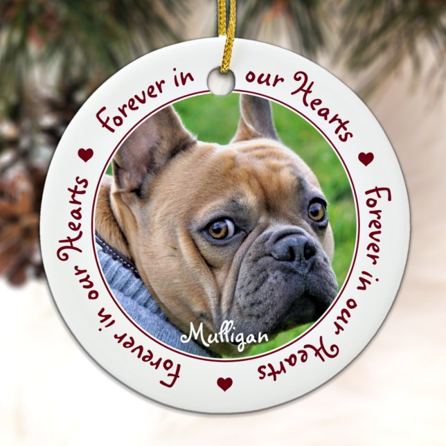 Forever in our Hearts - Pet Loss Keepsake Memorial Ceramic Ornament (Creator Uploaded)