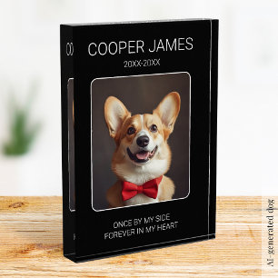 Forever in our hearts Pet Loss Memorial Keepsake Photo Block