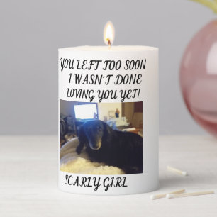 "Forever In Our Hearts Pet Memorial 1 photo Pillar Candle